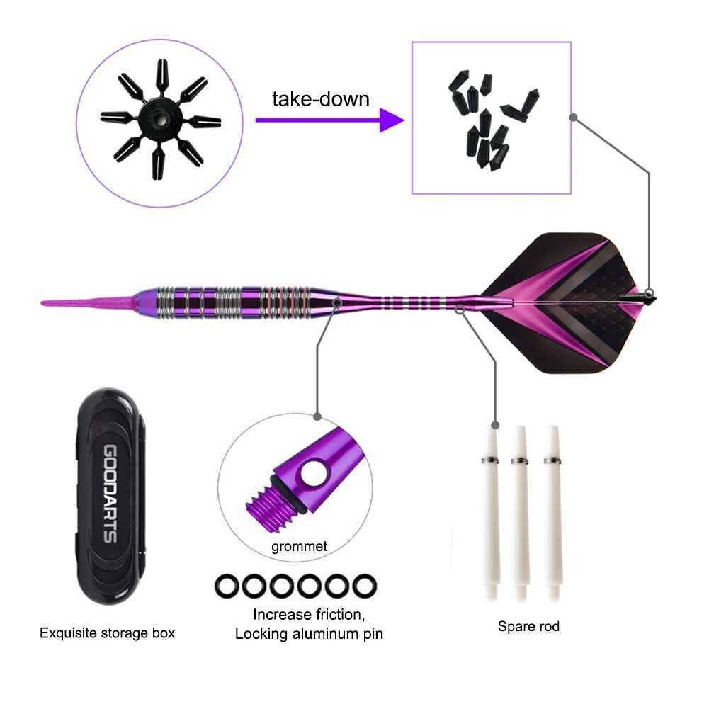 3Pcs Target Throwing Darts Set with Flight Protectors Soft Tip Darts Set Lightweight Darts Set for Dart Board Y240807