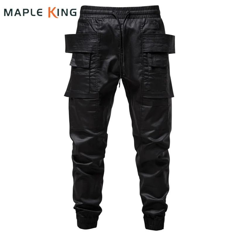 Mens leather pants Cuir Homme Gothic steampunk coated wax Hip hop cool streetwear Pantalones Hombre 240808