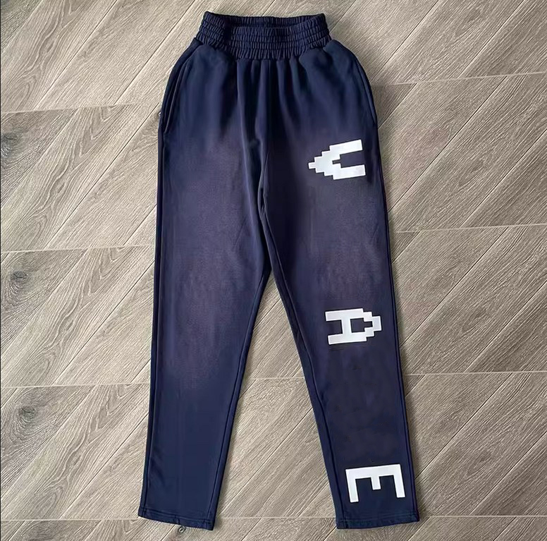 Designer Men's Pants High Quality Cotton Red Blue Orange Vertabrae Sweatpants Vintage Hip Hop Women's Washed Joggers Sweat Terry Trousers