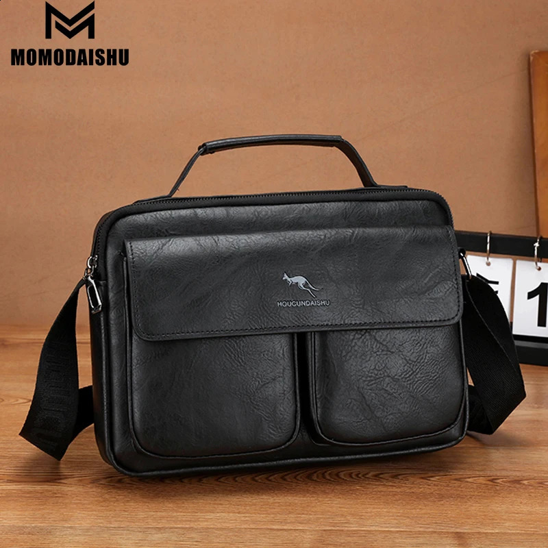 Large capacity mens shoulder bag 79inch travel casual fashion handbag business briefcase tablet computer 240809