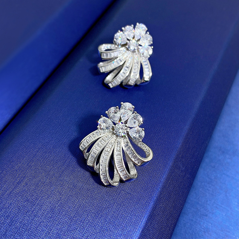 Sparkg Water Drop Moissanite Stud Earrings Real Sterg Sier 100% Genuine Gemstones | Exquisite Party Wear Jewelry Gift for Women