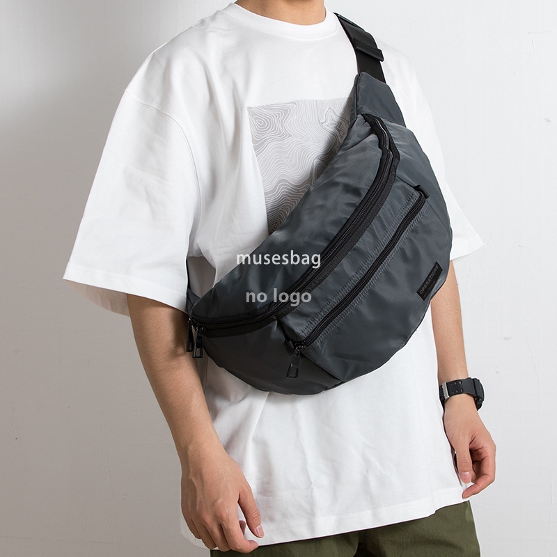 Fashion men's crossbody bag large capacity recreational sports chest bag personality street riding bag outdoor waterproof diagonal backpack