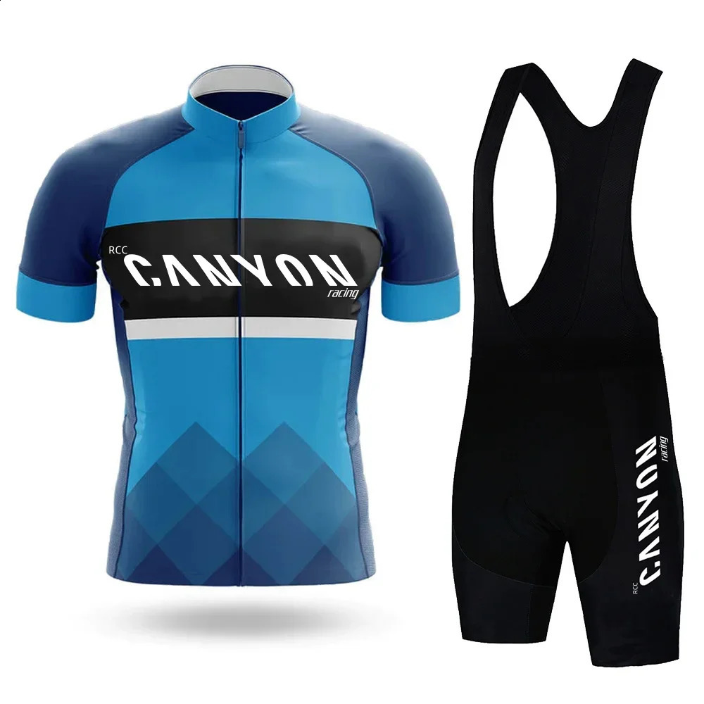 Men Cycling Jersey Set Summer Short Sleeve Breathable MTB Bike Cycling Clothing Maillot RCC CANYON Uniform Suit 240731