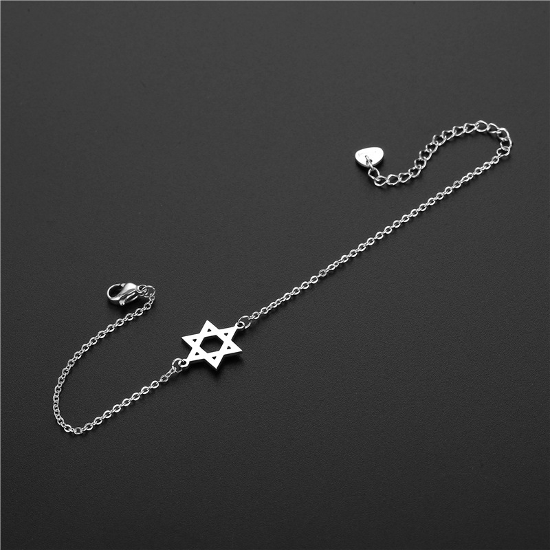 Lucky Titanium Steel Hexagram Star Bracelet, Non fading, Small and Trendy, Fashion Women's Versatile Star Jewelry Bracelet