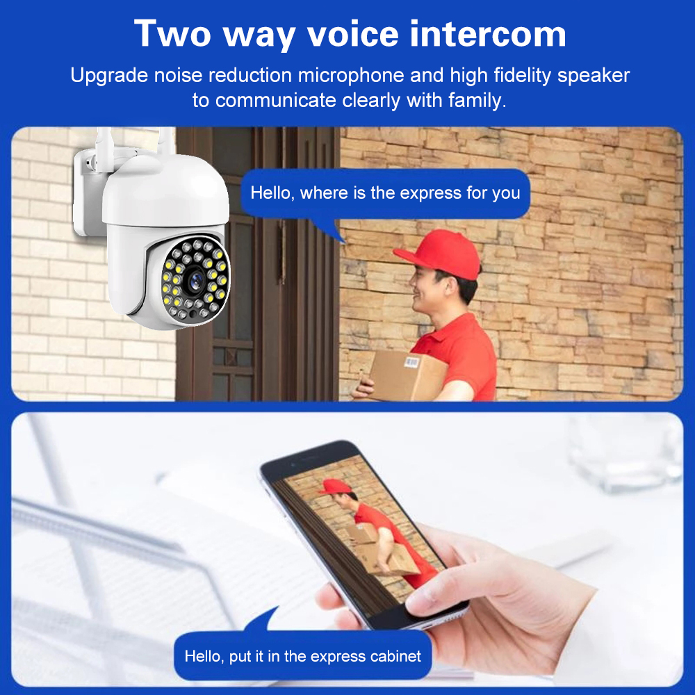 Indoor Outdoor Surveillance Wifi Camera 360 Degree Panorama Intelligent Night Vision HD IP Cameras Home Security Intercom Call Camcorder