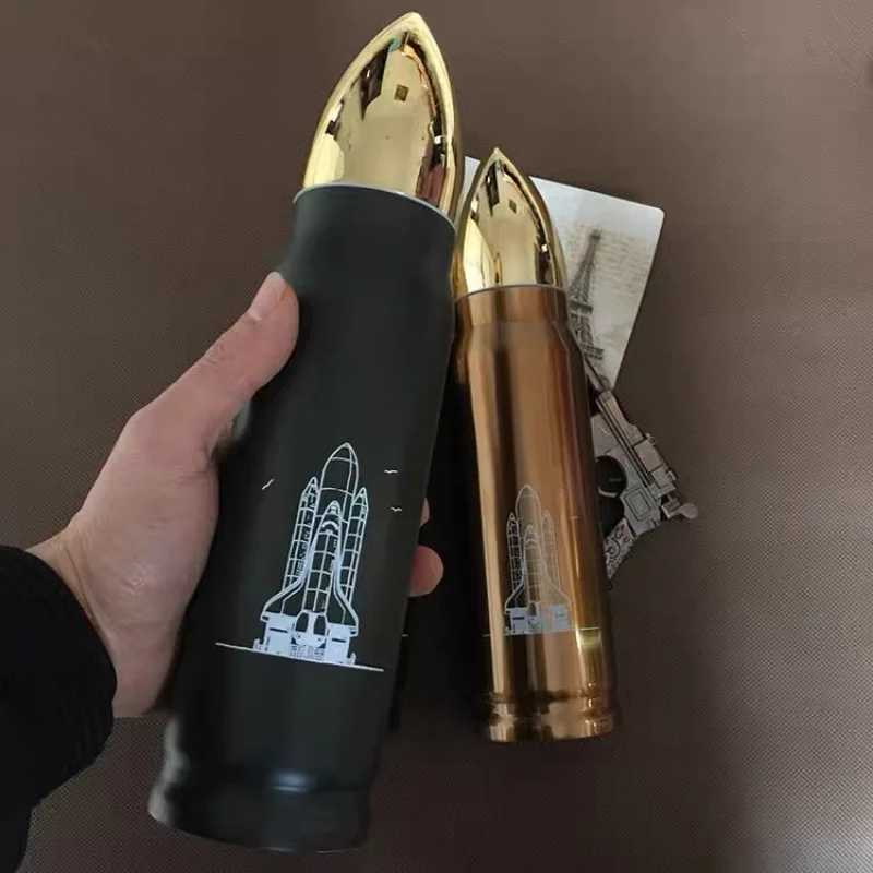 Bullet Thermos Vacuum Insulated Flasks 350ml 500ml 1000ml for Army Man Water Coffee Bottle Keep Hot Cold Double Wall Thermo CupCL240809