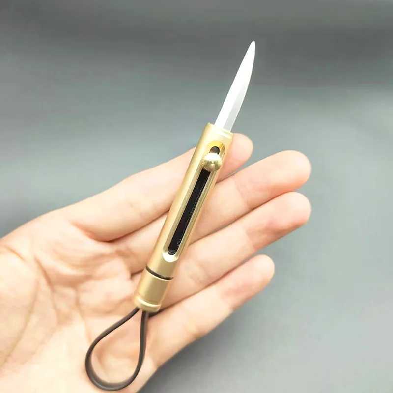 Mini Stainless Steel Quick Knife Portable Fruit Cutting Keychain Decorative Gift Knife Cutting Tool Outdoor Self Defense Creativity W240808