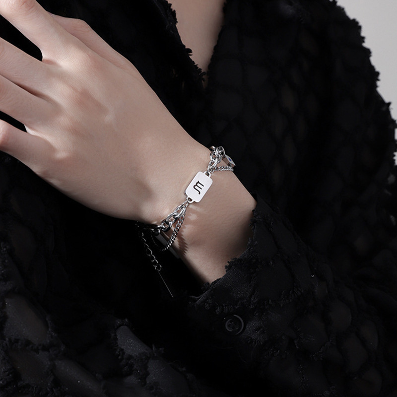 Twelve Constellations Titanium Steel Bracelet for Men, High End, Versatile, Non Fading, Light Luxury Fashion Accessories