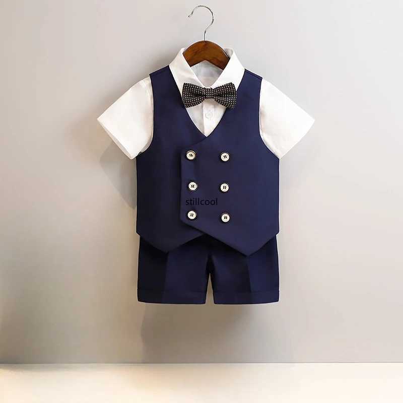 Suits Boys Blazers Set Spring Summer Flower Child Wedding Suit 2 To 14 Y Toddler Birthday Formal Dress Kids Piano Performance OutfitsL488