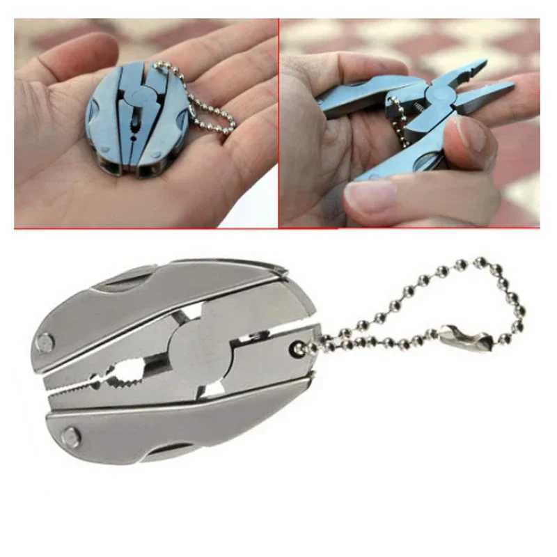 Portable multifunctional folding wrench stainless steel folding knife keychain screwdriver camping survival EDC tool travel kit W240808