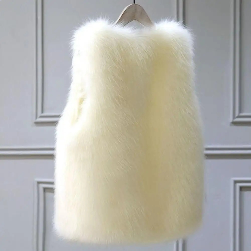 Winter Female Fox Fur Vest Coat Winter Warm White Black Gray Fur Vest Jacket Large Size 2XL Sleeveless Coat 240813