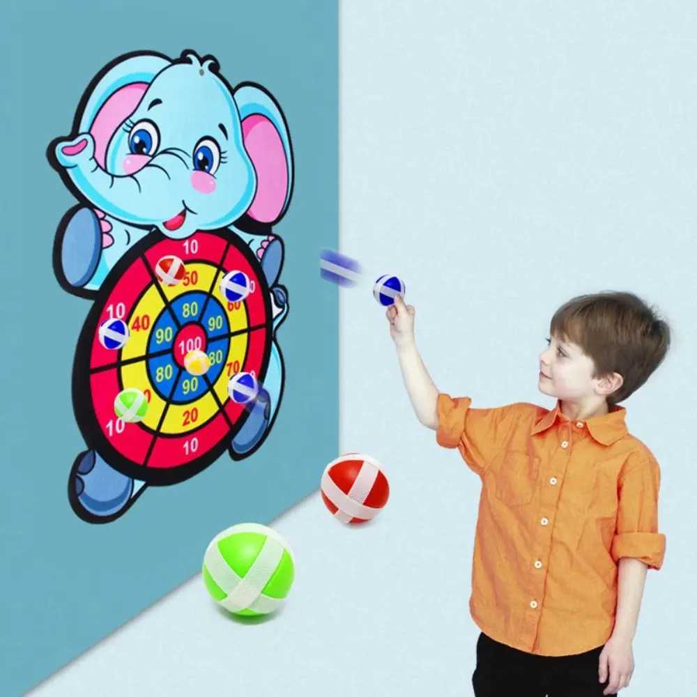 Children Education Cartoon Sports Accessories Elephant Arithmetic toy Dart Toy Sticky Ball Animal Dart Board Y240807
