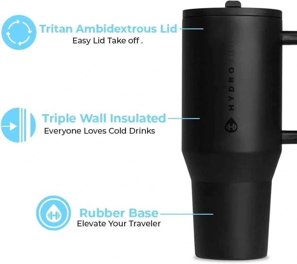 Original HydroJug Traveler 32OZ/40OZ tumbler Straw Lid Stainless Steel Vacuum Insulated Car Mug Double Wall Thermal Iced TravelCL240809