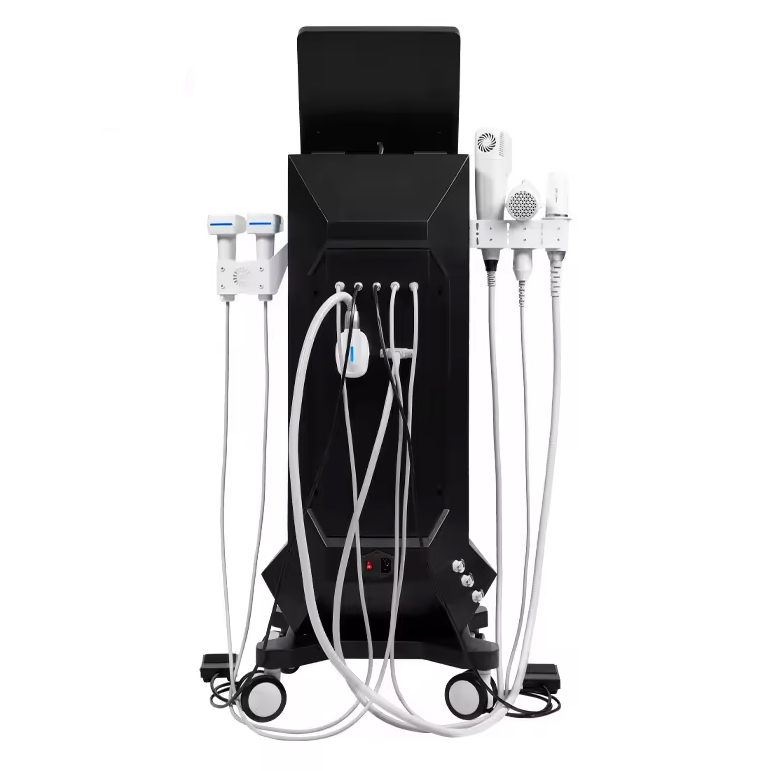 Newest 4 in 1 Ice HIFU Radar V-max Skin Tightening Face Contouring Single Point Multi-row 12 Lines Skin Rejuvenation Slimming RF Microneedle + Ice Ham