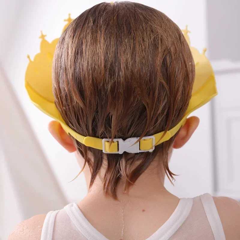 Adjustable size childrens shampoo cap crown baby shower cap cartoon bath pad baby hair care cover waterproofW240717vnbm