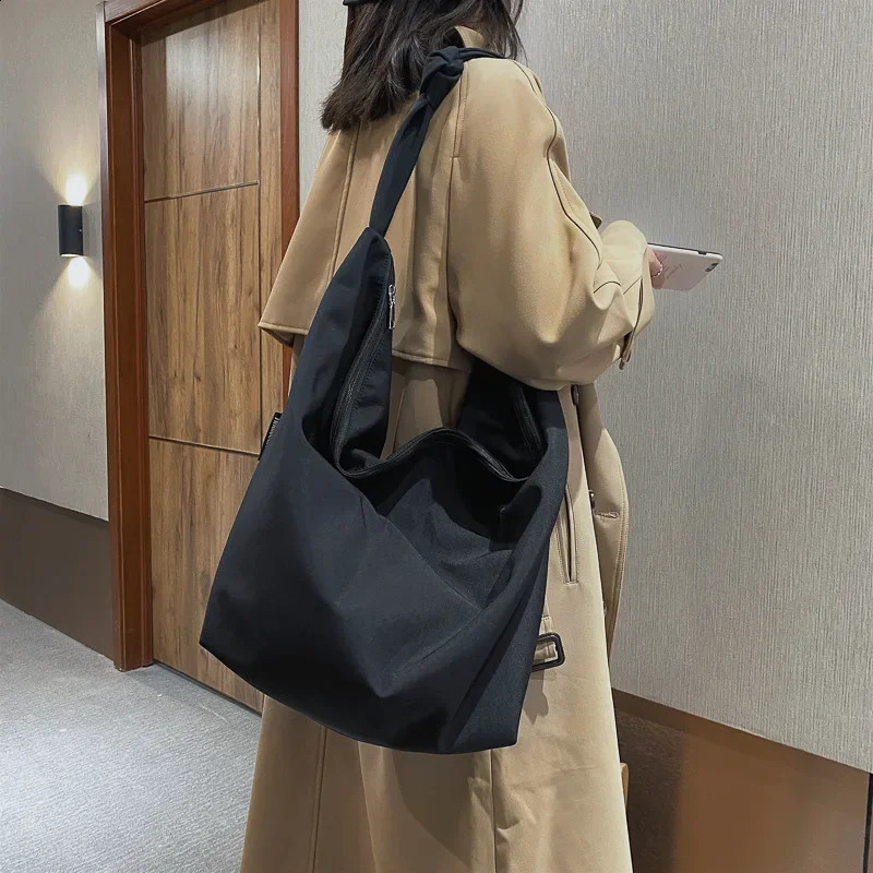 Canvas Handbag for Womens Casual Wild Solid Color Shoulder Bag Simple Messenger 240809