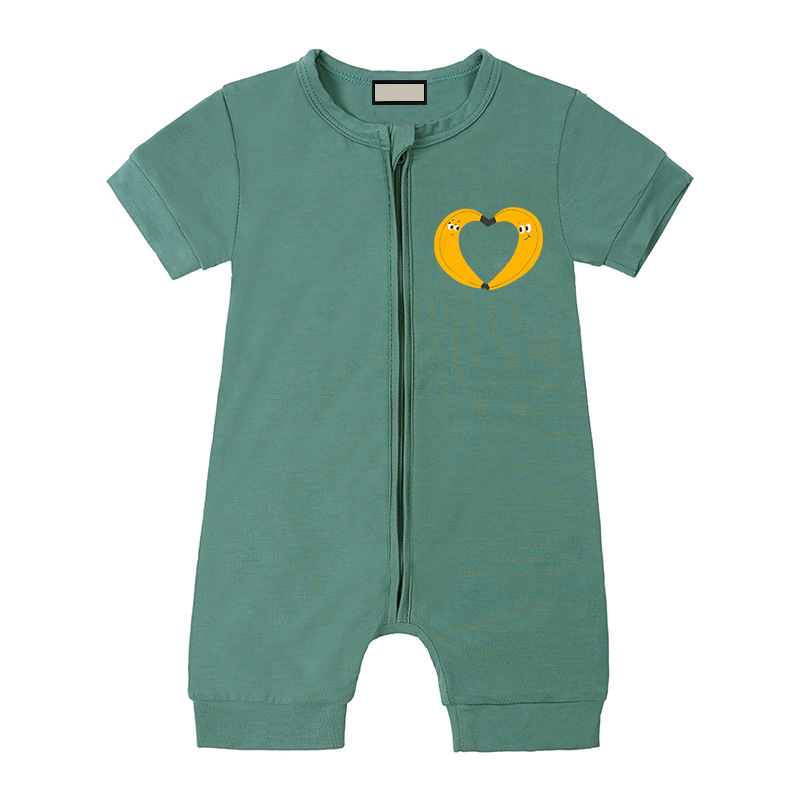 Rompers Luxury Kids Clothing Designer Jumpsuits Rompers Short Sleeve Casual Zipper Bodysuits Boys Girls Baby Bodysuit Children Outfits Cute Love PriY2