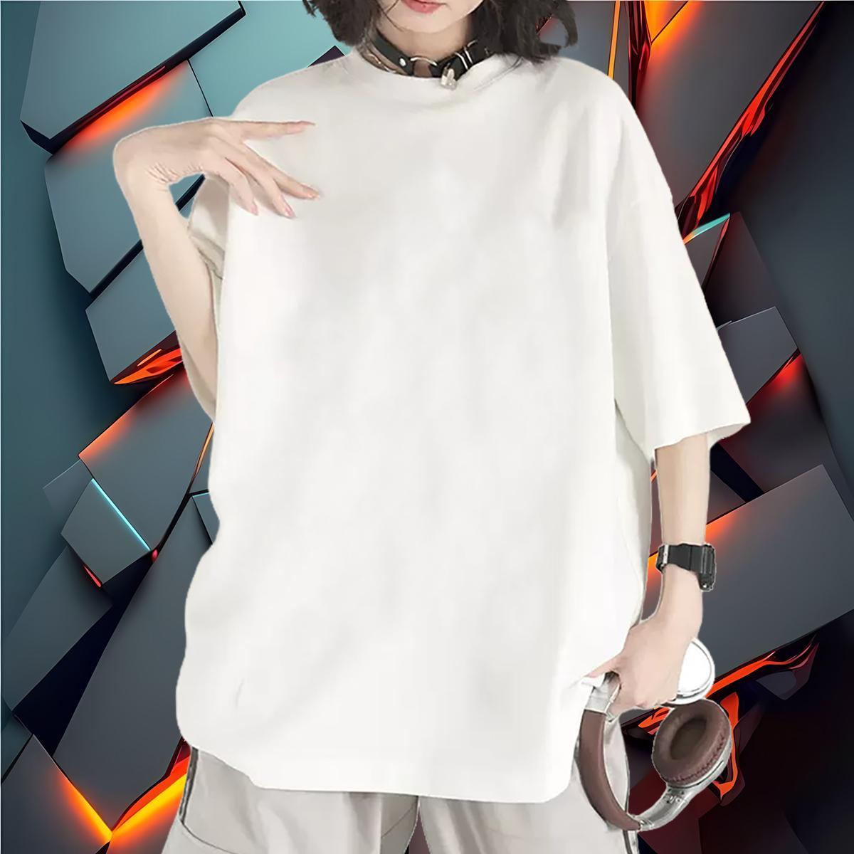 Loose Unisex Tshirts 230g Cotton letter Street Casual Womens T Shirts Breathable Cartoon Print Clothings