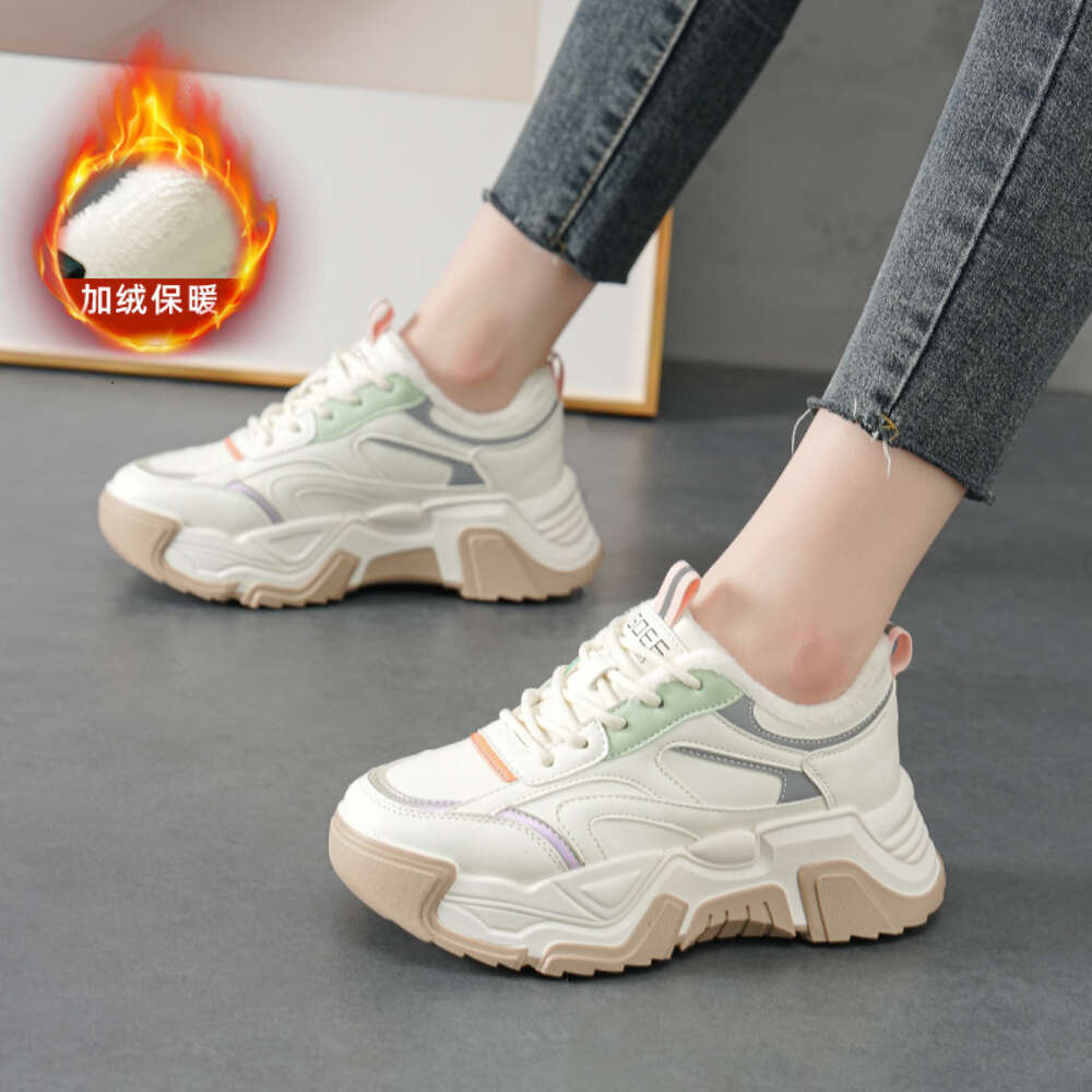 Ddmysports Ddmysports Dad Thick Soled Veet White Casual Sports Autumn And Winter New Women S Versatile Outdoor Shoes OUTDOOR