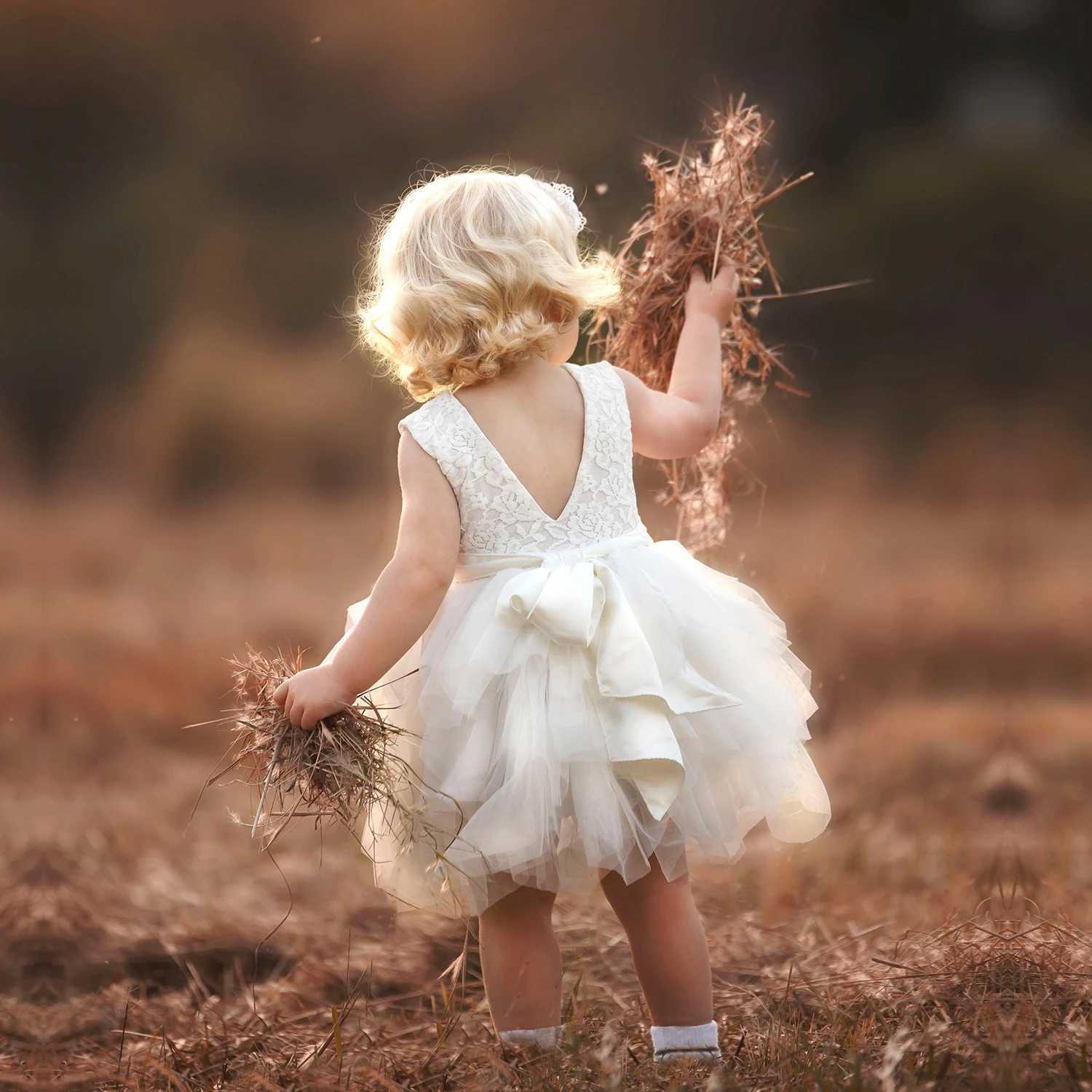 New Summer Dress for Girls 2-6 Yrs Backless Lace Kids Birthday Princess Dress Baby Baptism Dresses Elegant Wedding Party GownY240809