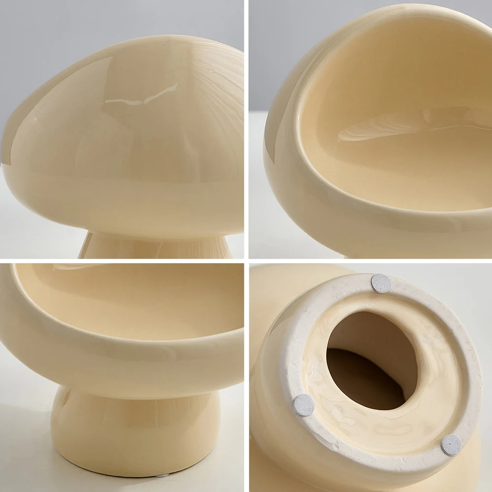Simple Cream Style Cute Mushroom Jewelry Storage Entryway Entrance Desktop Decorations for Keys 240807