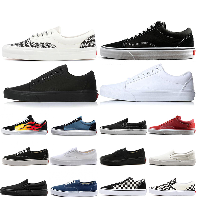 2024 old canvas casual shoes men women black white yellow blue orange green classic trainers sneakers 36-44