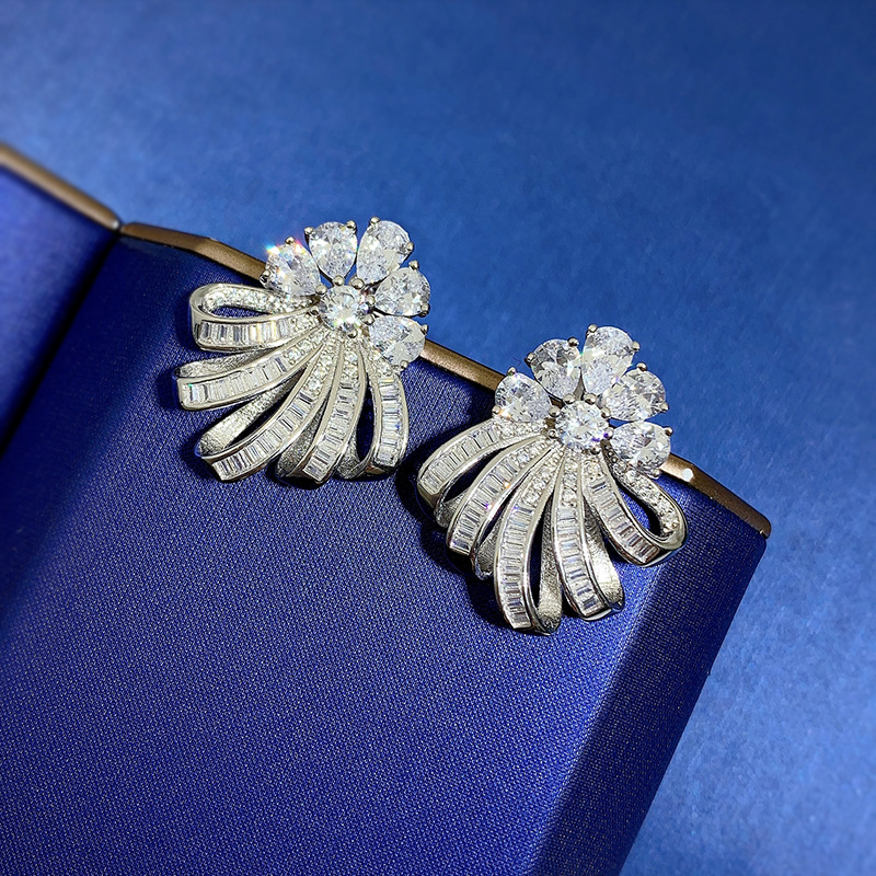 Sparkg Water Drop Moissanite Stud Earrings Real Sterg Sier 100% Genuine Gemstones | Exquisite Party Wear Jewelry Gift for Women