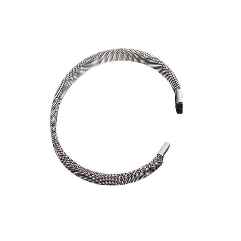 Fashionable stainless steel mesh bracelet with C-shaped opening elastic electroplating high-end feel bracelet