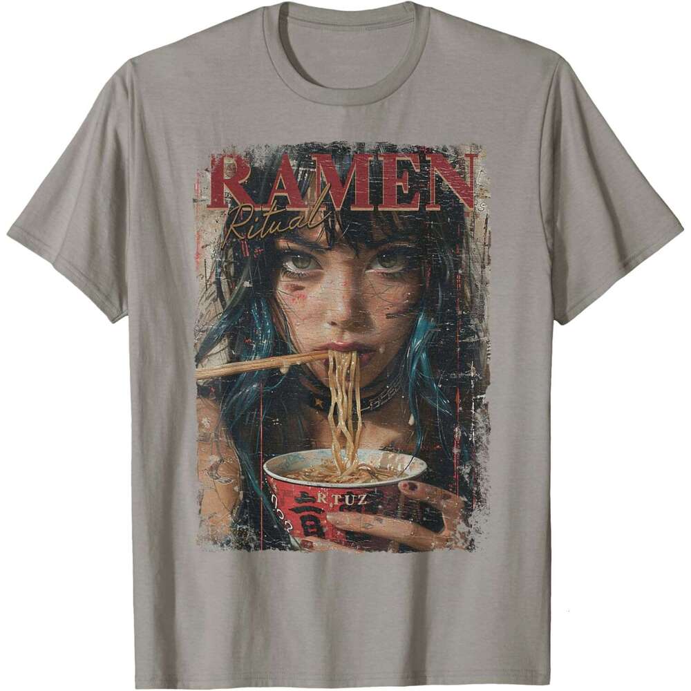 T shirt for Mens Womens Pin-up Girl Ramen Noodle Anime Manga Asian Ramen T-Shirt Shirts Tshirt Graphic Tee Casual Tops Short sleeve