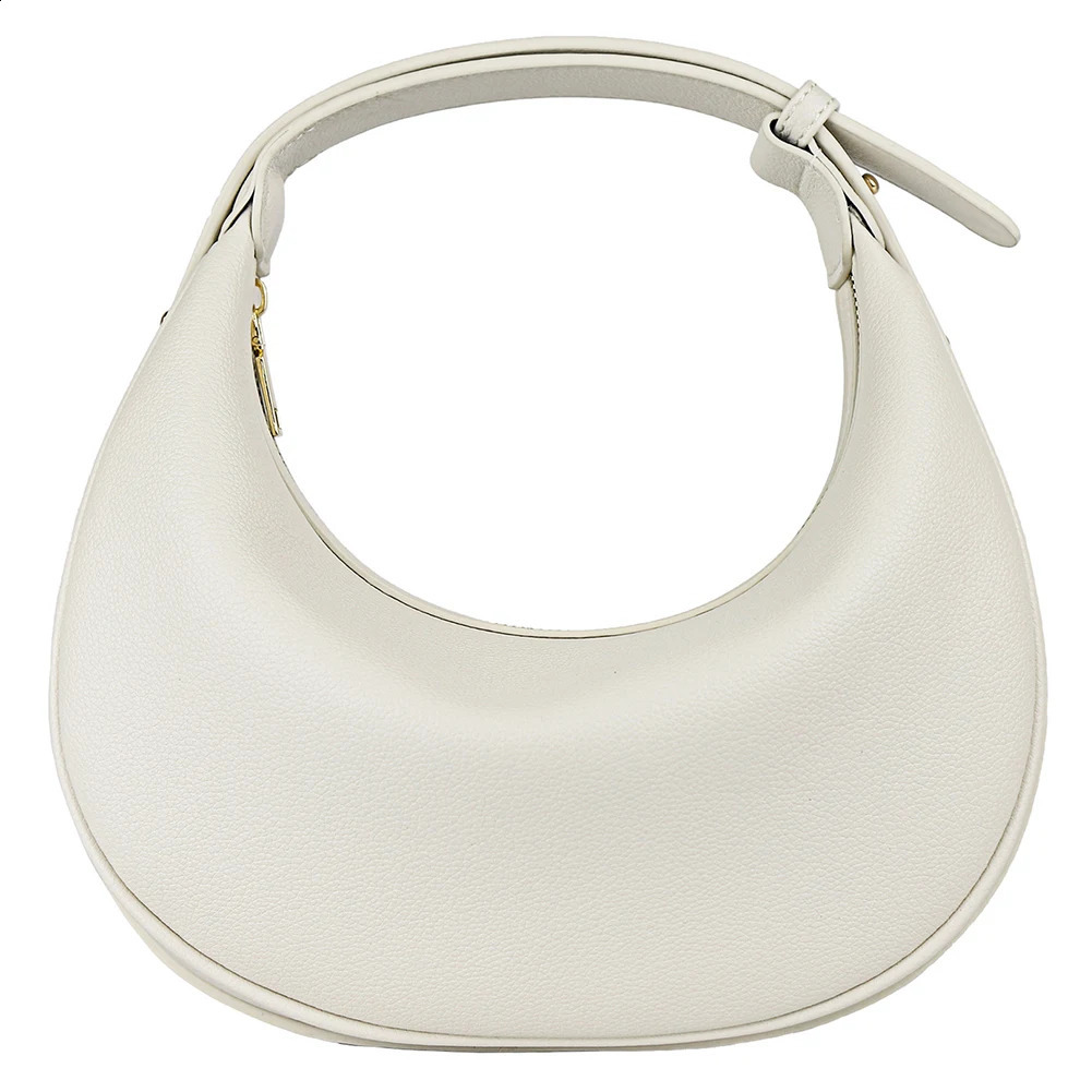 Crescent Shoulder Bag with Adjustable Strap Clutch Handbag Solid Color Trendy Crossbody Bag with Zipper Closure for Women 240809