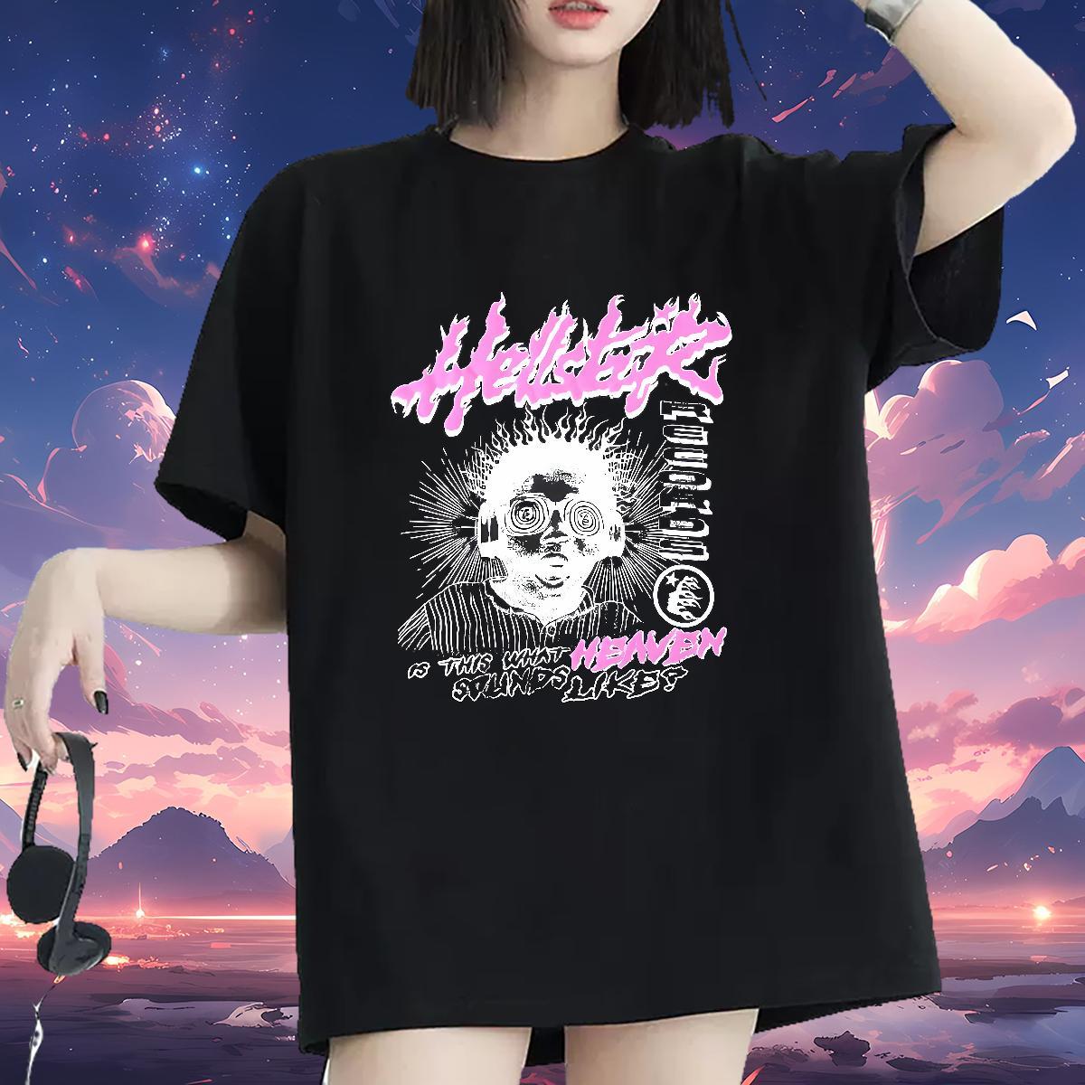 Unisex Couples T Shirts 100% Cotton 230g letter High Street Hip Hop T Shirts Women O-Neck Short Sleeve Custom Cartoon Tshirts