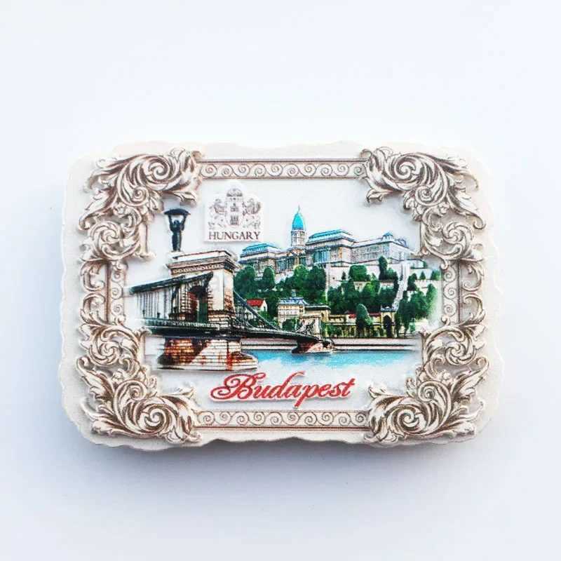 Fridge magnets Hungary Budapest Tourism Souvenir resin crafts UV printed landscape refrigerator magnet stickers home decorationXJ240809