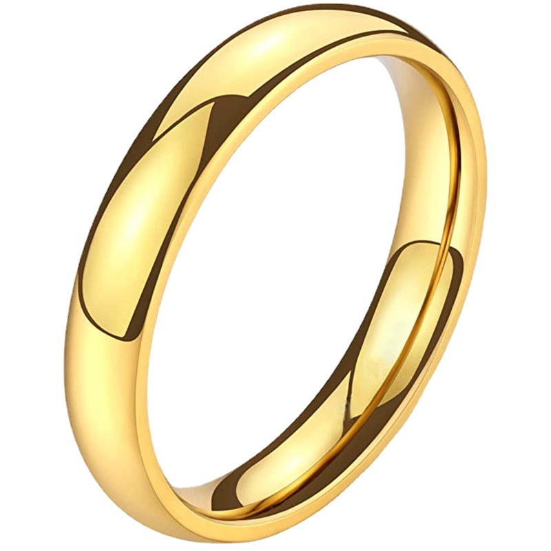Cross border European and American popular titanium steel couple ring with inner and outer circular arcs, simple surface, and a hundred hand accessori