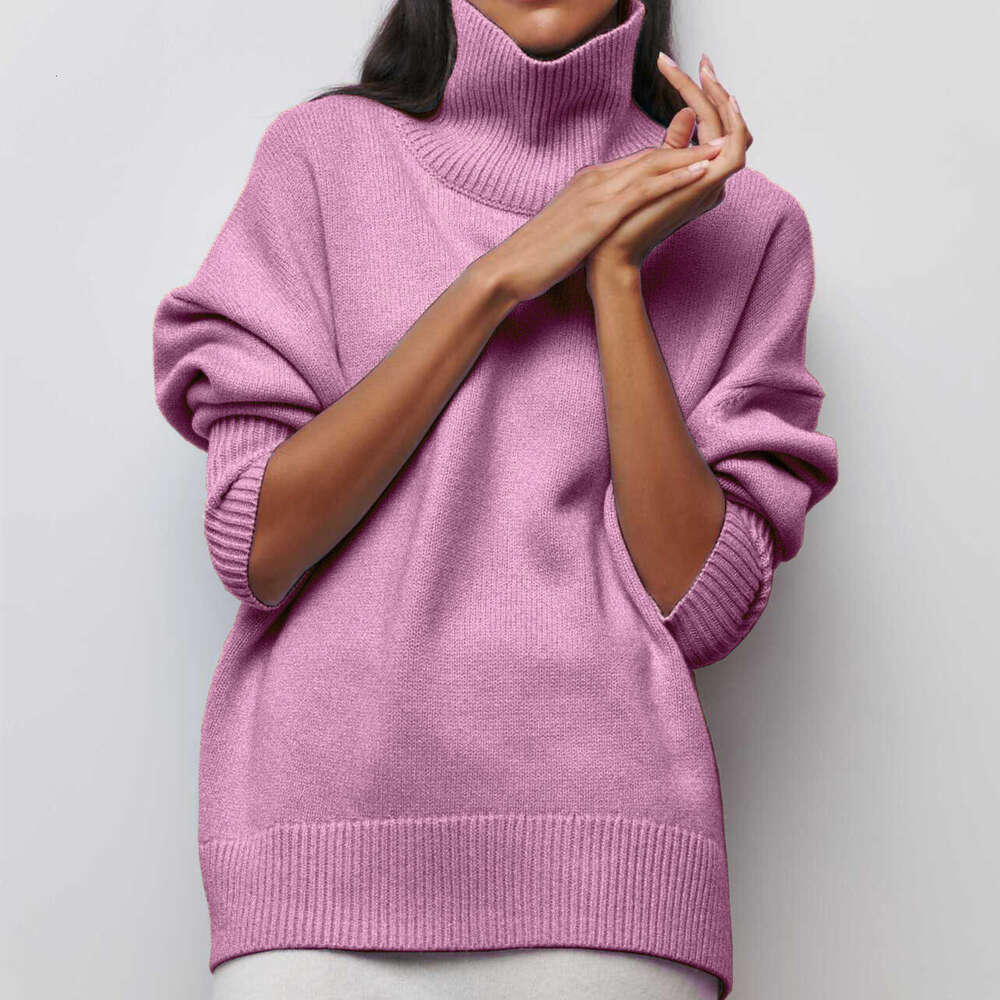 Women's new long thread loose high neck autumn/winter Russian knit sweater dongdumaoyi