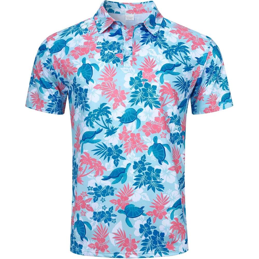 Fashion Mens Polo shirt Shirts Short Dry Fit ocean 3D Print Moisture Wicking Funny Golf Shirt Polos shirts tshirt Casual tops summer clothes