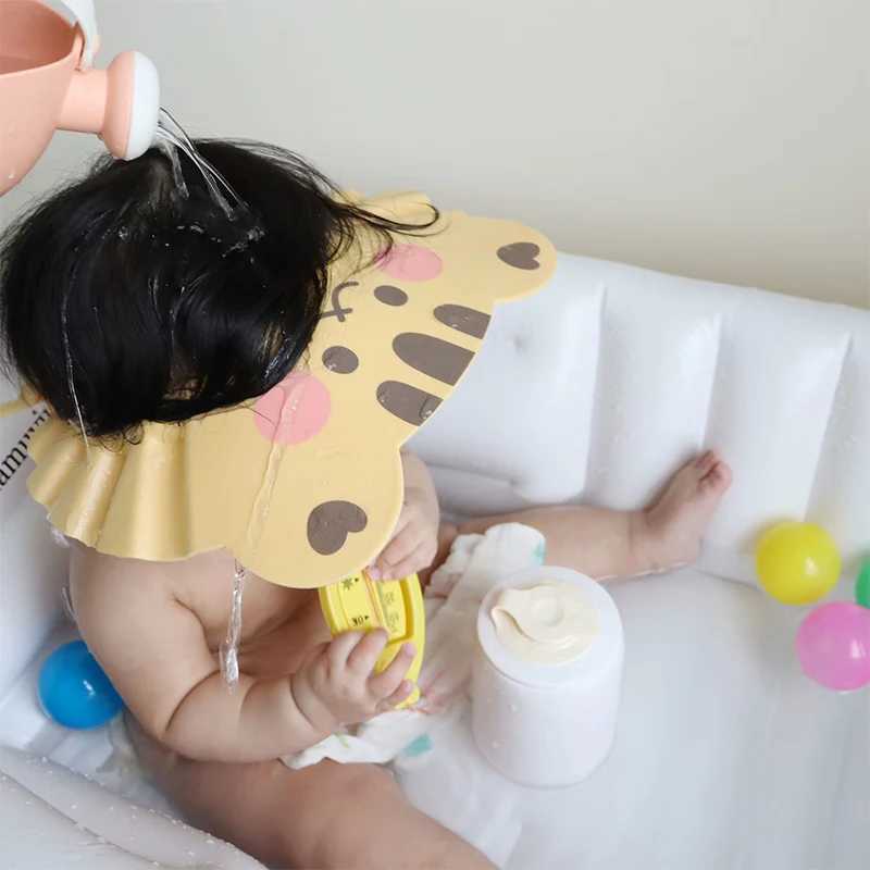 Baby shampoo shower cap adjustable newborn baby bath accessories baby bath shampoo hair care coverW240717
