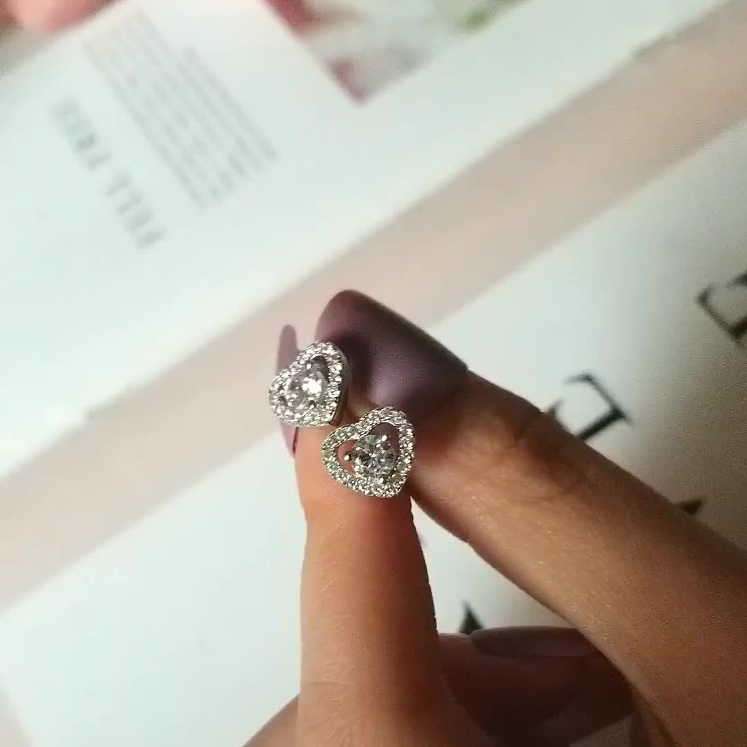 Sweet Sterg Sier Stud Earrings | Moissanite Dia Party Jewelry For Women