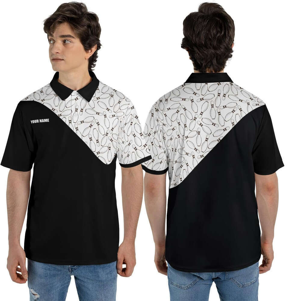Fashion Mens Polo shirt Skull Men - Bowling Team Shirt Quick Dry Short Shirts for Tournaments Series Polos shirts tshirt Casual tops summer clothes