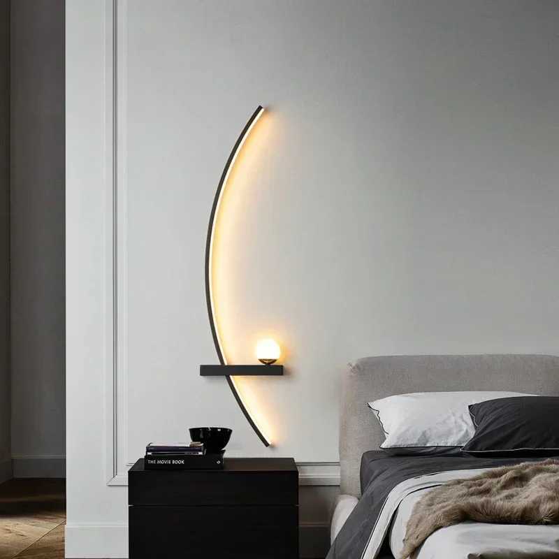 Nordic LED wall light strip wall light used for bedrooms living rooms learning staircases home decoration indoor lighting fixtures gloss B250117