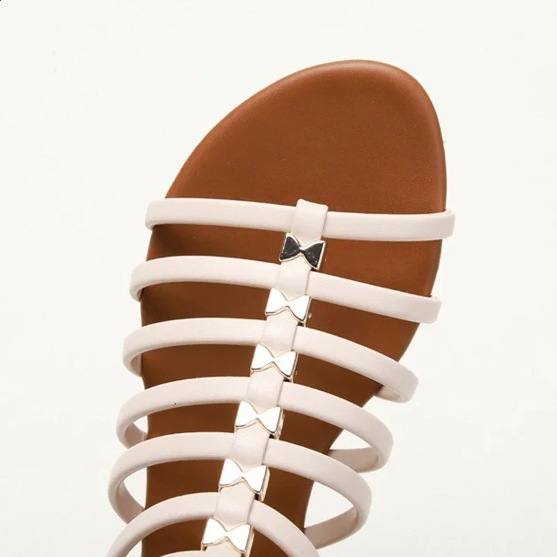 Summer Women 1cm Platform 2cm Low Heels Sandals Lady Zipper Lightweight Shoes Female Concise Casual Bohemian Solid Color Flats 240809