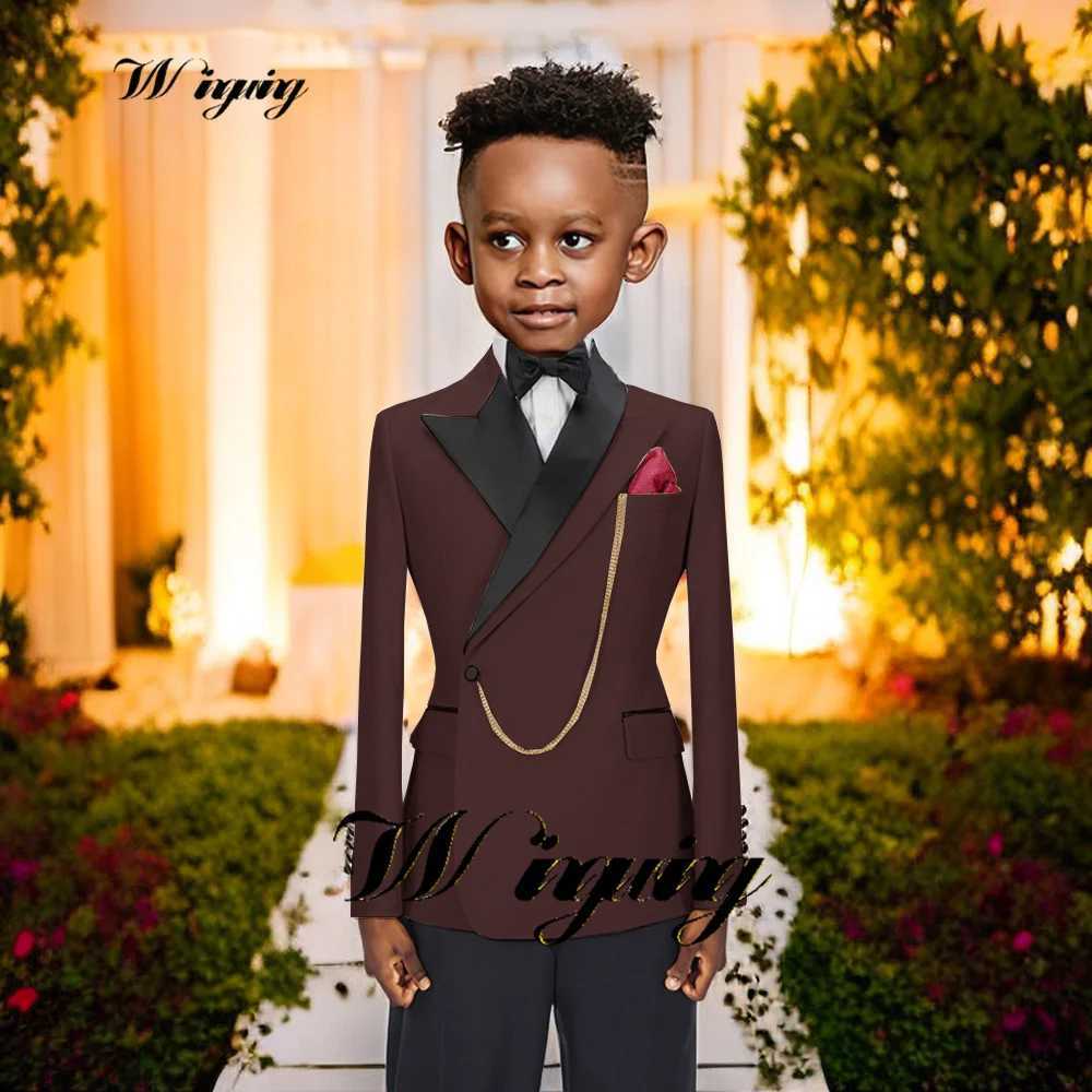 Suits Boys Wedding Tuxedo Kids Suit Custom Jacket Pant 2 Piece Formal Party Clothes Teen Festival Blazer costume enfant garon mariageL488