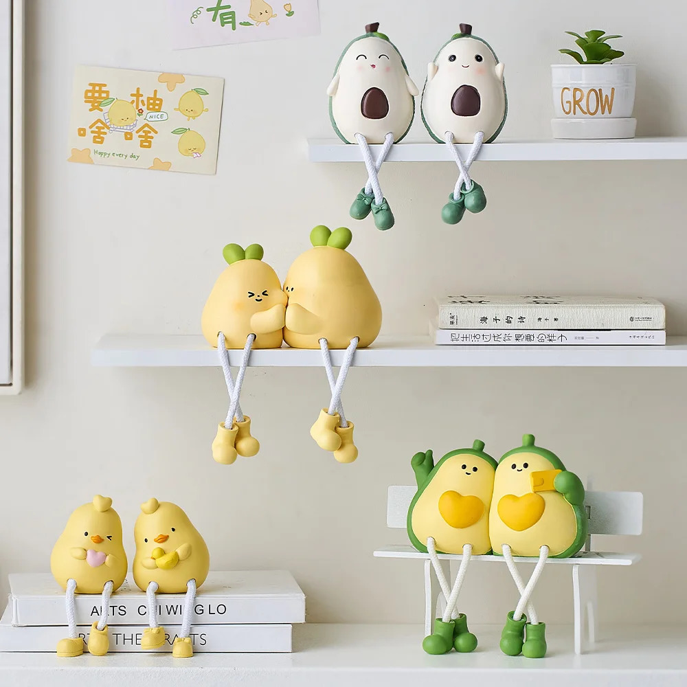 Cute Cartoon Desktop Dangling Doll Ornaments Shelf Sub-Decorations Living Room Bedroom Bookshelf Study Small Furnishings 240807