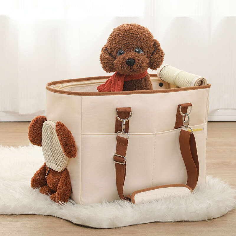 Small Teddy Dog Bag Off White Large Capacity Breathable Mesh Soft Cushion One Shoulder Handheld Outdoor Pet Backpack Zozostore