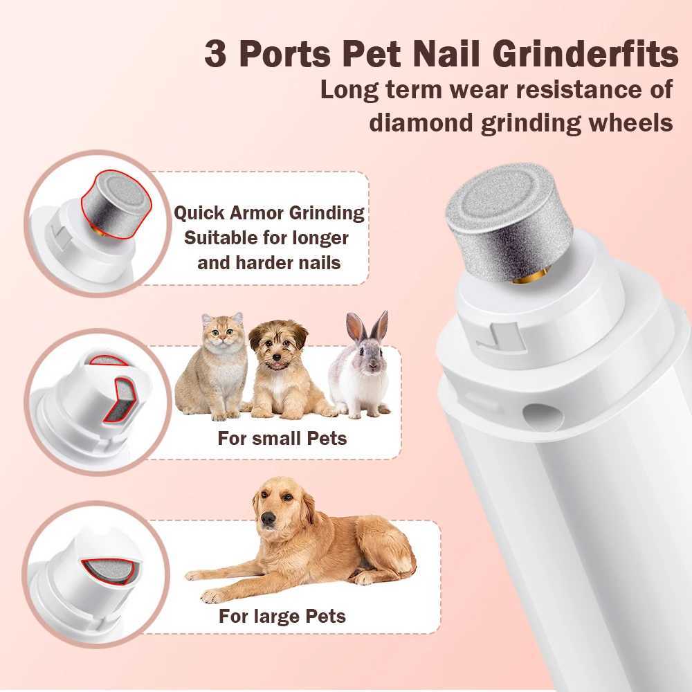 Rechargeable Electric Dog Nail Grinder Painless Paws Grooming for Small Medium Large Dogs Cat Pet Nail Trimmer 2-SpeedM240809