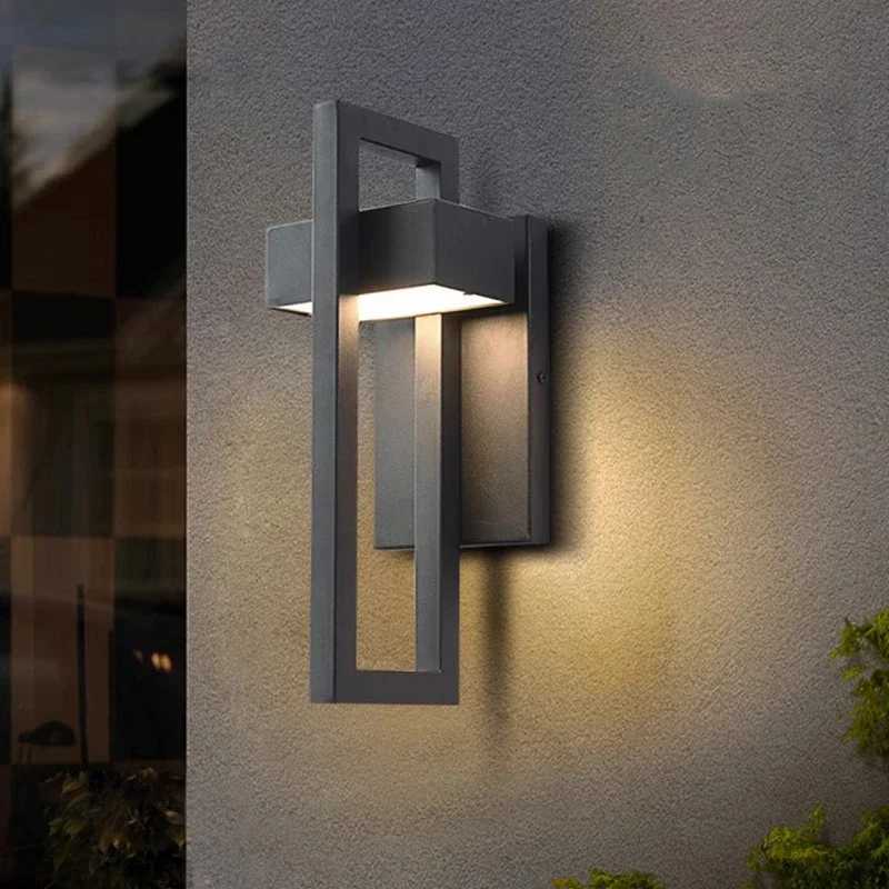 Outdoor Wall Lamps Modern Creative Geometric Shape LED Lighting Fixture Garden Corridor Porch Light E27 Spiral Wall LightsCL240809