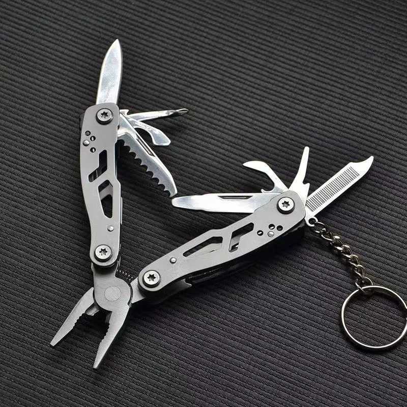Outdoor mini folding multifunctional plywood clip keychain outdoor hiking tool pocket multi tool knife W240808