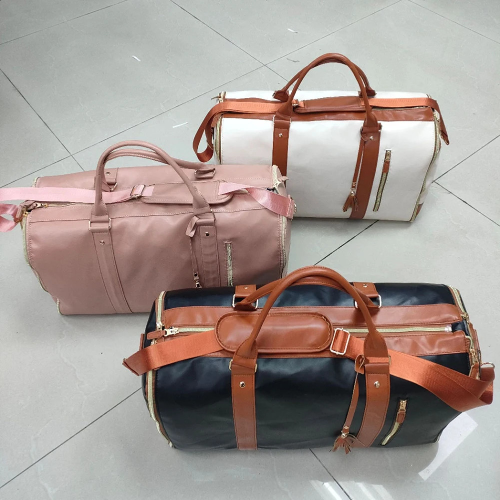 Garment Bag Convertible Duffel Large Capacity Handheld Luggage with Shoe for Weekend Getaways 240809