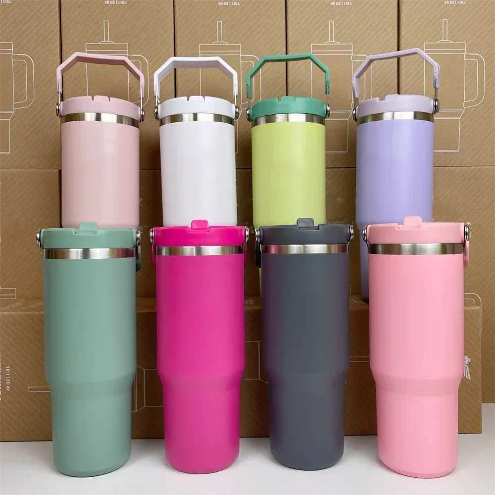 2024 New SL Iceflow Straw Lid Stainless Steel 30oz Vacuum Insulated Car Mug Double Wall Thermal Iced Travel CupCL2489