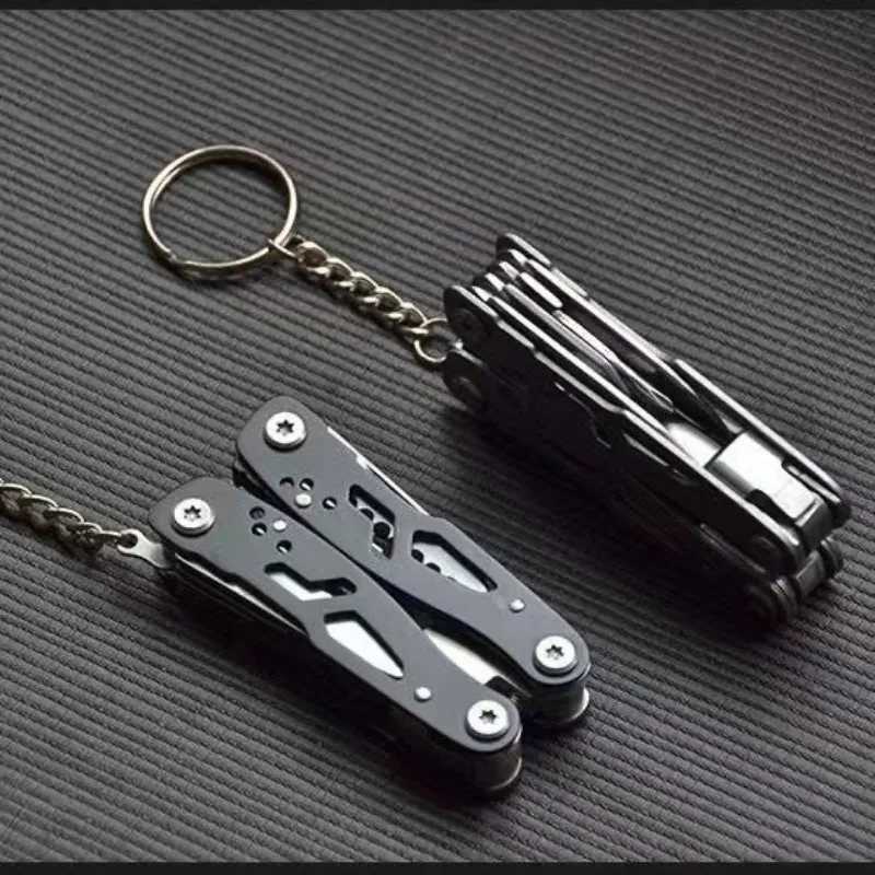 Outdoor mini folding multifunctional plywood clip keychain outdoor hiking tool pocket multi tool knife W240808