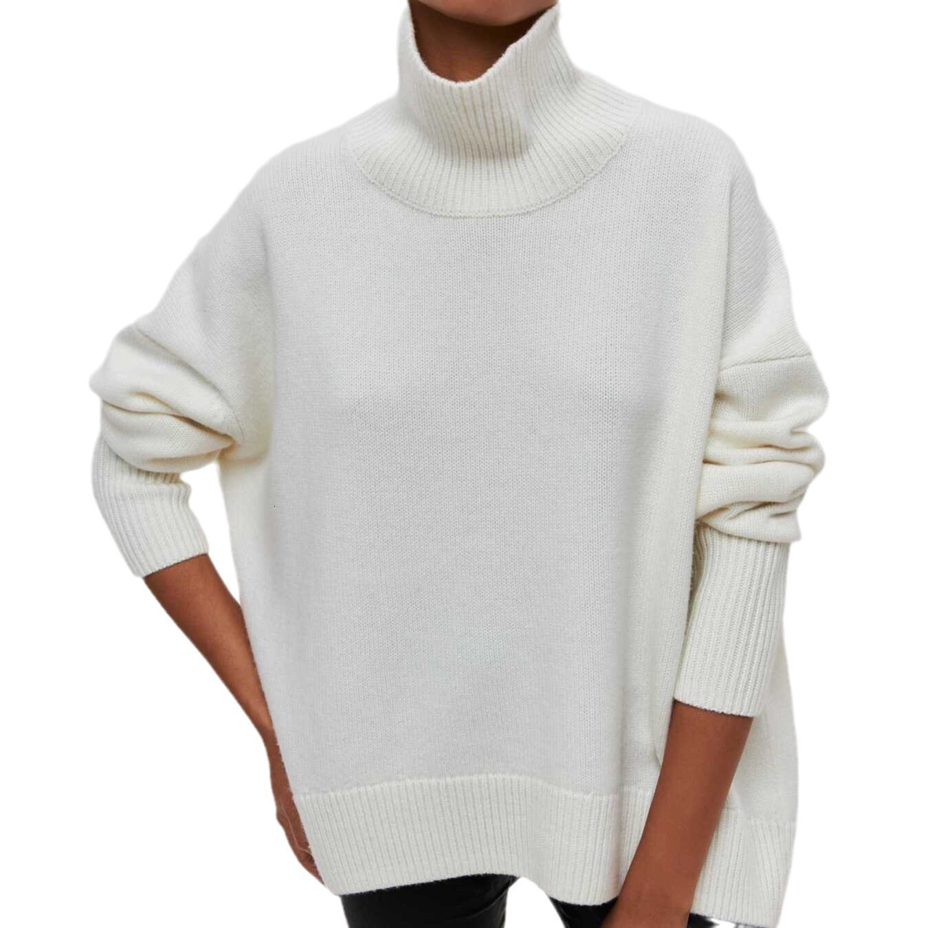 Women's new long thread loose high neck autumn/winter Russian knit sweater dongdumaoyi